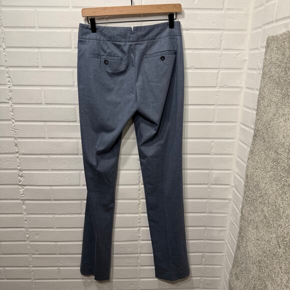 Theory Denim Melange Wool Trousers Blue Gray Work Pants Sz 2 Tall Stretch Office - Picture 4 of 9